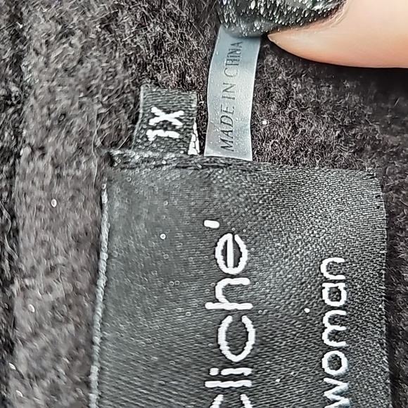 Embroidered mock neck wool blend tunic sweater womems size 1X - Picture 4 of 4